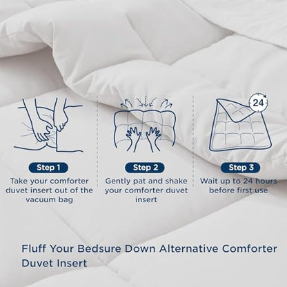Bedsure Comforter Duvet Insert King - Quilted All Season Grey, 90x102