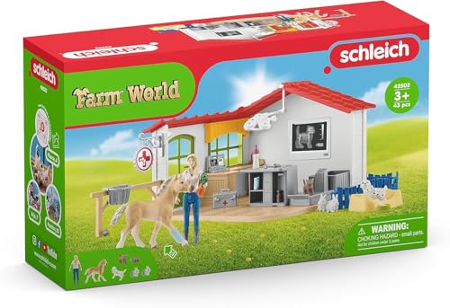 Schleich Farm World - 43Pc Veterinarian Practice with Pets | 42502