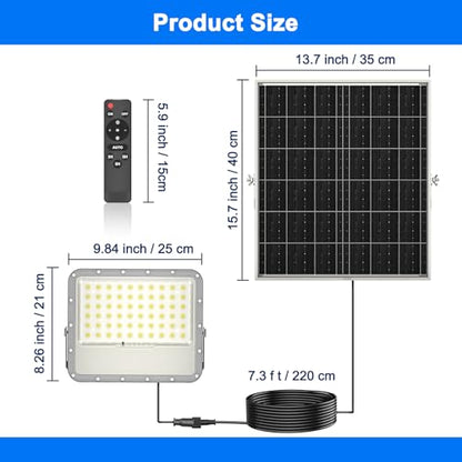 ICOFRU Solar Flood Lights Outdoor 20000 Lumens Die-Cast Aluminum Material