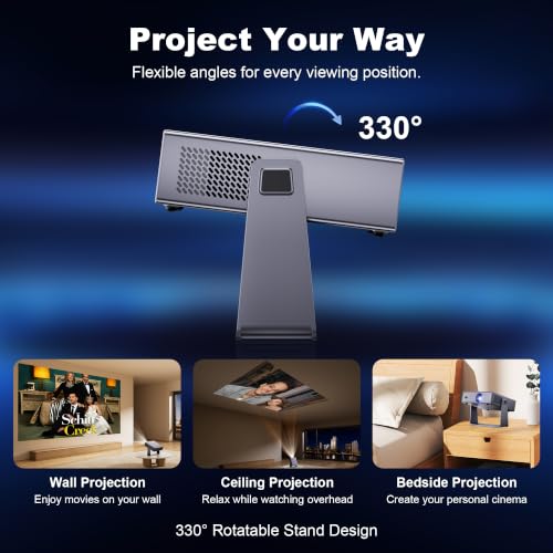 Sainyer Mini Projector, WiFi Bluetooth, 1080P, 4K, Halloween Christmas | Auto Keystone, Adjustable Stand, HDMI USB, APP Compatible, Portable Home Theater for Halloween, Christmas, Bedroom & Camping