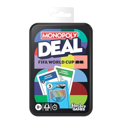 Monopoly Deal FIFA World Cup 2026 Edition Game | Officially Licensed FIFA World Cup Soccer Card Game for Kids | Ages 8+ | 2 to 5 Players | 15 Mins. (English & French Version)