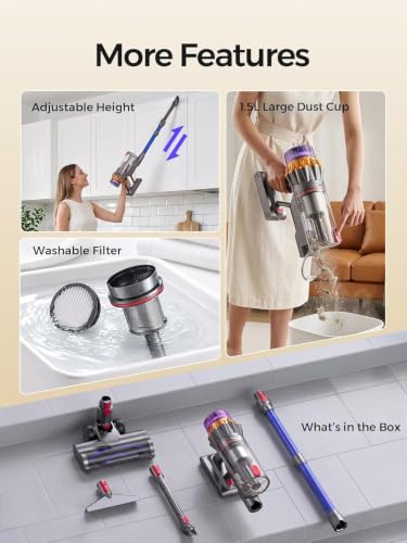 Cordless Stick Vacuum Cleaner, 70Mins 600W 55Kpa for Home, Pet Hair, Carpet