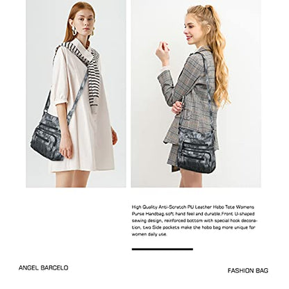 Angel Barcelo Crossover Purse and Handbags Crossbody Bags for Women,Ultra Soft Leather Neatpack Bag Shoulder Purses for Girl (Dark Grey)