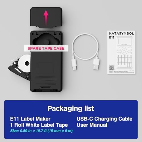 SUPVAN E11 Keyboard & Bluetooth Label Maker Machine + 1 Tape