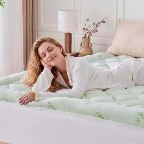 KRIMANO King Mattress Topper, Viscose from Bamboo Thick Pillow Top Pad