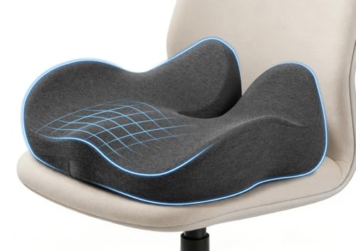 Office Chair Cushion, Ergonomic Memory Foam Seat Cushion for Long Sitting