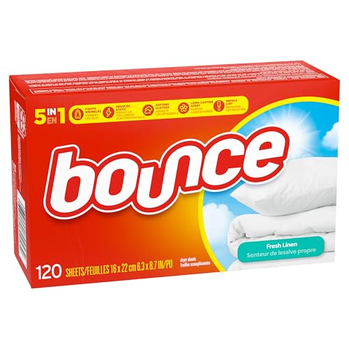Bounce Fabric Softener Sheets, Fresh Linen Scent, 120 Count