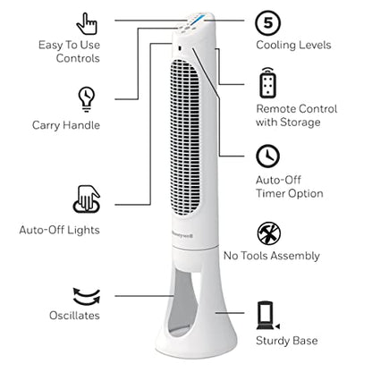 Honeywell QuietSet Whole Room Tower Fan, White, HYF260WC