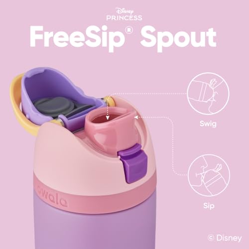 Owala Disney Princess FreeSip Insulated Stainless Steel Water Bottle with Straw for Sports and Travel, BPA-Free Sports Water Bottle, 24 oz, Rapunzel