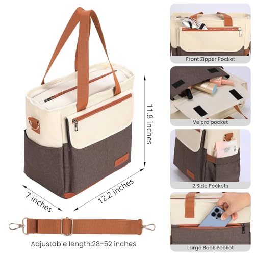 Codcey Large Reusable Insulated Lunch Bag Lunch Box Women(Brown)