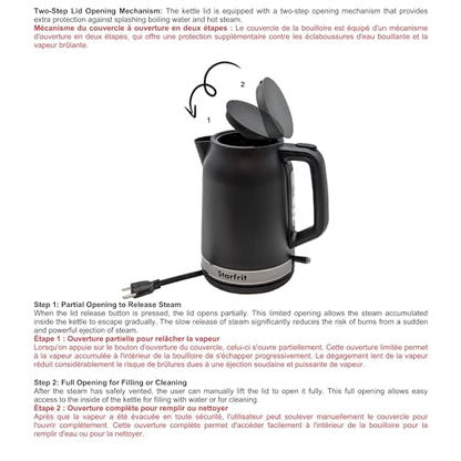 Starfrit Electric Kettle, 1.7L, 1500W, Auto Shut-Off, Black