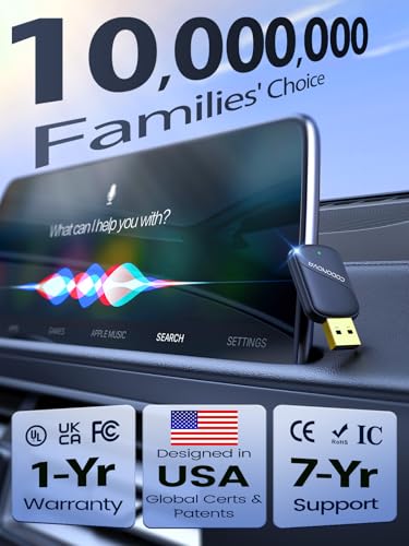 2026 Mini Wireless CarPlay & Android Auto Dongle for Car Stereo Receivers | Wired to Wireless Car Play with Gold-Plated USB A/C, Fast Stable Auto Reconnect, Plug and Play, Compatible with iPhone