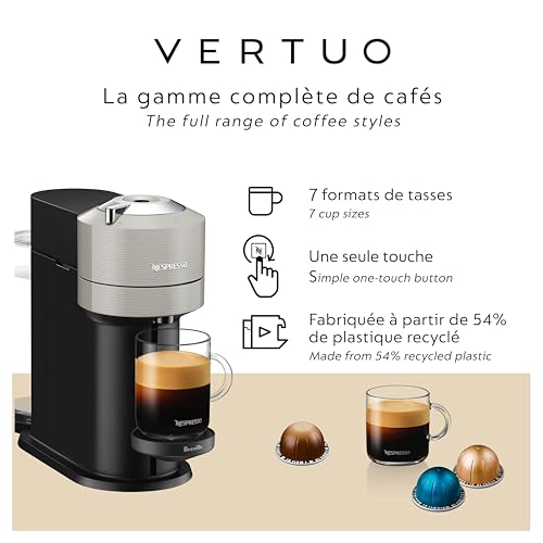 Nespresso Vertuo Next Pod Coffee & Espresso Machine Light Grey