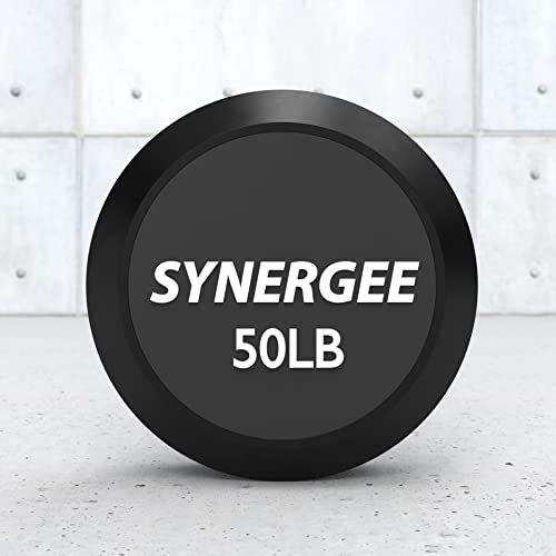 Synergee Fixed 50 lb Barbell – Pre Weighted Straight Bar