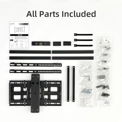 Suptek Ultra Slim Full Motion TV Wall Mount for 37-82 inch TVs, 1.3" Thin Low Profile Bracket, Dual Swivel Articulating Tilt, 6 Arms, Max VESA 600x400mm, Supports Up to 132lbs, Fits 16” Studs, MAUS01A