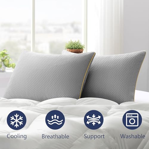 Moonrite Cooling Queen Pillows 2 Pack,Shredded Memory Foam Pillow 50x75cm