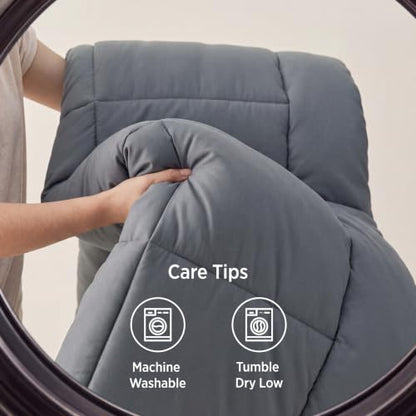 Bedsure King Duvet Insert - Quilted Comforter Dark Grey Room Decor, 102x90 | Down Alternative Comforter, All Season Quilted Duvet with Corner Tabs, for Bed Machine Washable
