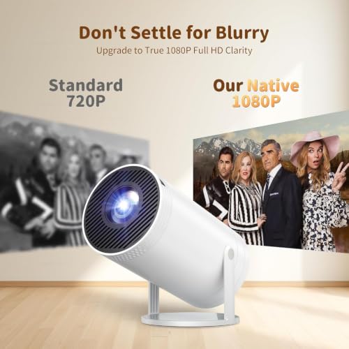Telonixium 1080P Full HD Mini Projector Portable, 4K Support, 270° Rotation