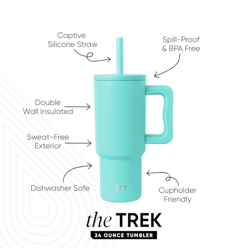 Simple Modern Kids Tumbler with Straw & Handle | 24oz | Blue