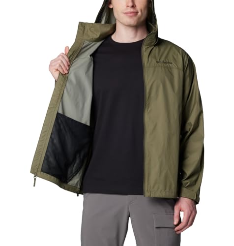 Columbia Mens Glennaker Lake II Rain Jacket, Stone Green, Large Tall