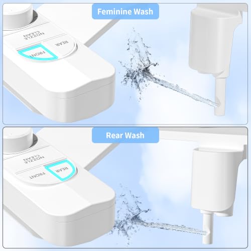 SAMODRA Non-Electric Bidet Attachment for Toilet – Self-Cleaning Dual Nozzle (Frontal & Rear Wash), Adjustable Water Pressure, Fits Most Toilets, Easy Installation (Classic White)