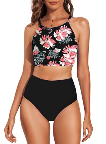 Vozobi Women's High Waisted Swim Bottoms Skirts Ruched Bikini Sets Tankini Briefs Swimsuit Shorts Underwear