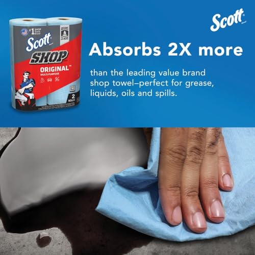 Scott® Shop Towels Original™ (75040), 2 Rolls, 55 Towels/Roll, Blue