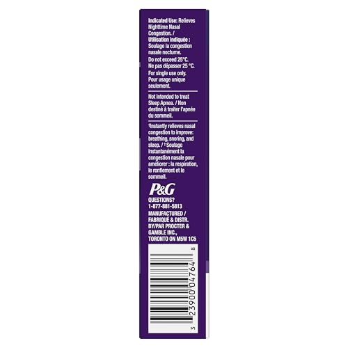 Vicks ZzzQuil Nasal Strips, Clear Nasal Strips, Relieves Nighttime Nasal Congestion, Contoured, Reduces Nasal Congestion For Less Snoring and Better Sleep, 26 Count