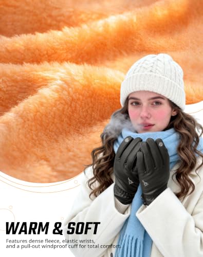 ATERCEL Winter Gloves for Cold Weather, Warm Thermal Cycling Gloves with Touchscreen, for Running, Walking, Driving