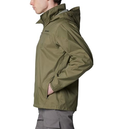 Columbia Mens Glennaker Lake II Rain Jacket, Stone Green, Large Tall