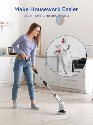 Electric Spin Scrubber-Bathroom Cleaning Brushes with 8 Replaceable Heads