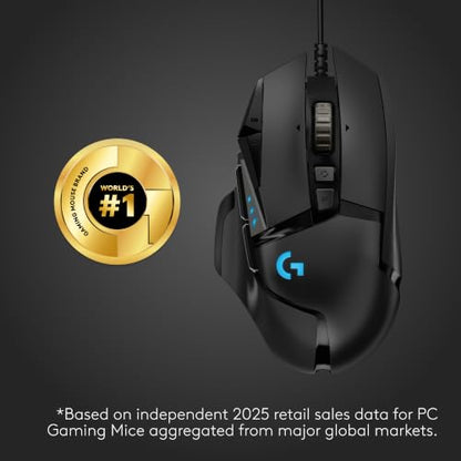 Logitech G502 Hero Wired Gaming Mouse - Black