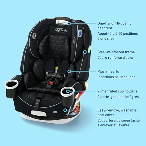 Graco 4Ever All-in-One Convertible Car Seat, 4-in-1 Baby to Big Kid Car Seat from 1.8-54 kg (4-120 lb), ProtectPlus Engineered, Drew