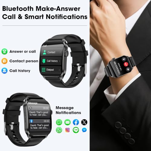Curve Smart Watch for Men Women, 1.91" Smartwatches with 120+ Sport Modes, Fitness Tracker with Bluetooth Call, Waterproof Activity Tracker Smartwatch for iOS Android Phones
