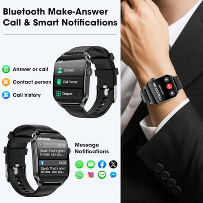 Curve Smart Watch for Men Women, 1.91" Smartwatches with 120+ Sport Modes, Fitness Tracker with Bluetooth Call, Waterproof Activity Tracker Smartwatch for iOS Android Phones
