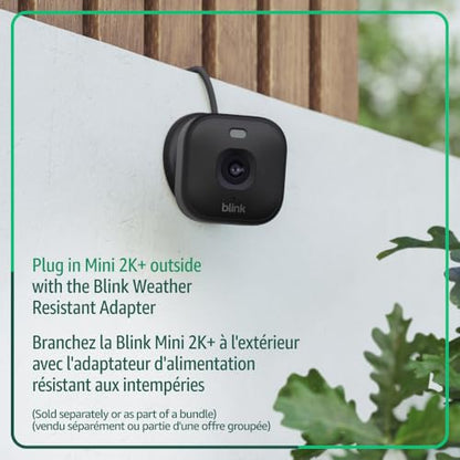 Blink Mini 2K+ (newest model) – Plug-in Home & Pet Security Camera with 2K video resolution, colour night vision, enhanced audio, motion detection – 1 camera (Black)