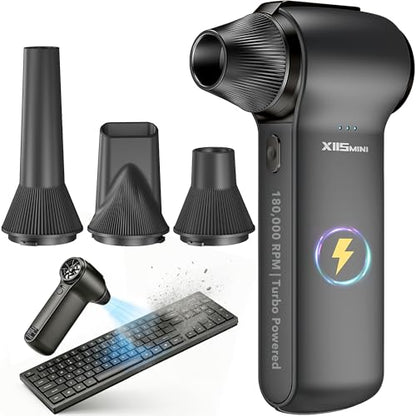 Compressed Air Duster, 180000RPM Rechargeable Cordless Electric Blower