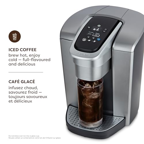 Keurig K-Elite Single Serve K-Cup Pod Coffee Maker, With Iced Brew Functionality And Quiet Brew Technology, Brushed Silver