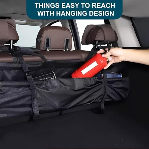 Car Trunk Organizer, Detachable Car Backseat Organizer, Portable Car Interior Accessories, Wear-Resistant Oxford Fabric Hanging Organizer for SUV, Van, Jeep