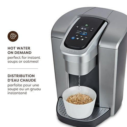 Keurig K-Elite Single Serve K-Cup Pod Coffee Maker, With Iced Brew Functionality And Quiet Brew Technology, Brushed Silver