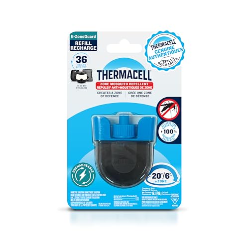 Thermacell E-ZoneGuard Mosquito Repellent Refill, 36-Hr, Rechargeable | 20FT (6M) Zone; 36-Hr Refill Cartidges; Rechargeable; Patio Shield; Outdoor Bug Spray Alternative; Scent Free; DEET-Free