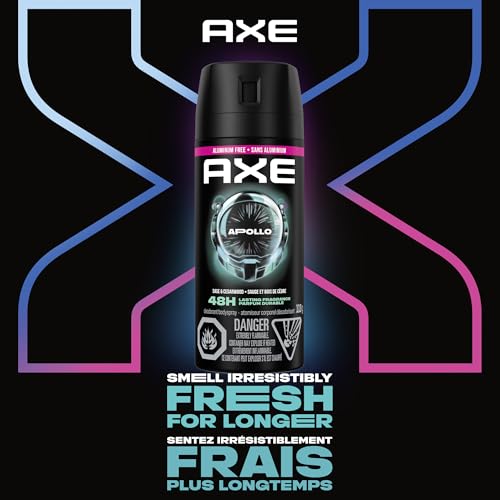 AXE Apollo Deodorant Body Spray Cedarwood 48H Protection, 113g, 4-Pack