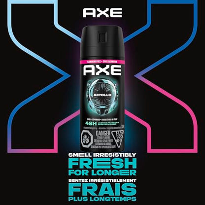 AXE Apollo Deodorant Body Spray Cedarwood 48H Protection, 113g, 4-Pack