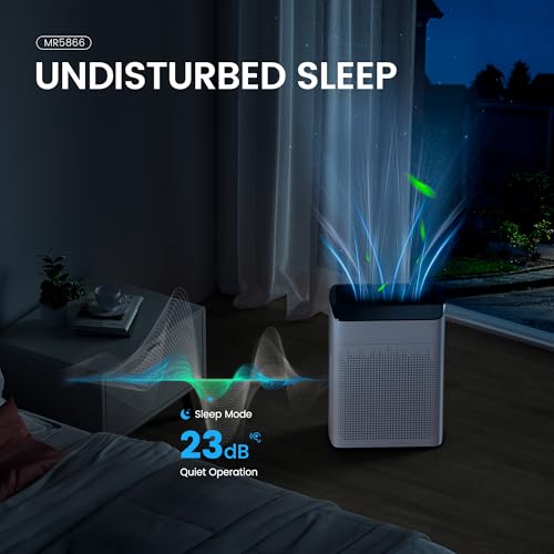 MERONTE Air Purifiers for Home Up to 1690Ft² Smoke Removal Odors, lvory