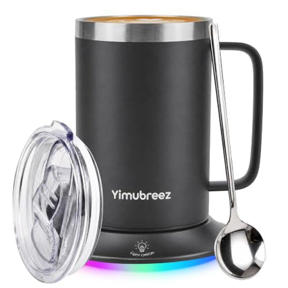 Smart Heated Cup Set, Self-Heating Coffee Mug (14oz-Black)