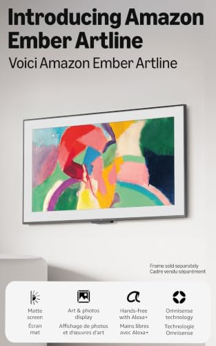 Amazon Ember Artline 65" with Fire TV (newest model), 4K Ultra HD QLED smart TV with free art and photos, anti-glare display, custom frames, HDR10+, Dolby Vision, Alexa - No Frame