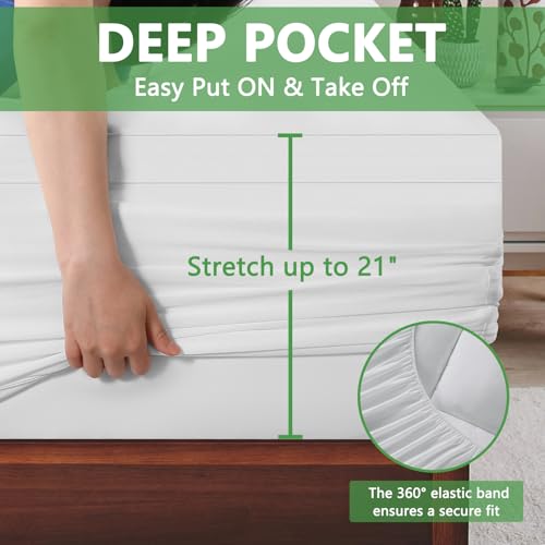 Queen Mattress Topper, Extra Thick Mattress Pad for Back Pain Relief, White