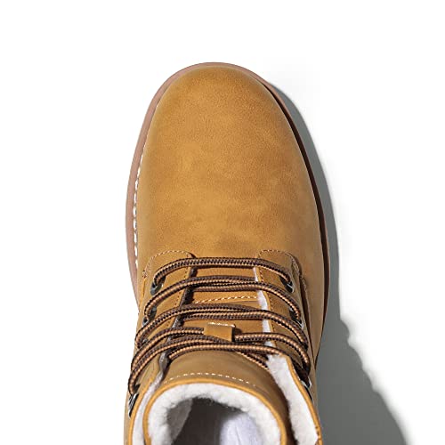 Bruno Marc Men's Winter Boots Snow Boots,Yellow-Fur,8 | Warmth,Cushioning,Confident Traction,Comfort,Ankle Boots,Winter,Fall,Outdoor,Casuals