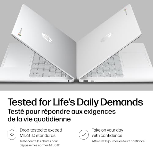 HP Chromebook 14 Inch Laptop, 2K Display, Intel N150, 8 GB RAM, 128 GB UFS, Intel Graphics, Chrome OS, Glacier Silver, 14a-nk0006ca