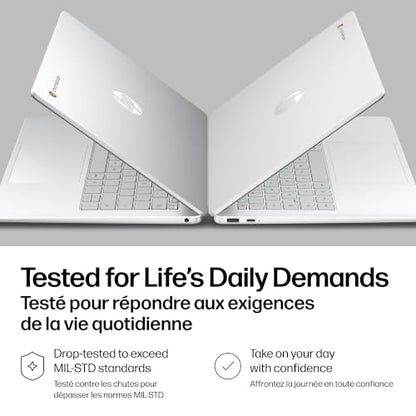HP Chromebook 14 Inch Laptop, 2K Display, Intel N150, 8 GB RAM, 128 GB UFS, Intel Graphics, Chrome OS, Glacier Silver, 14a-nk0006ca